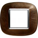 BTICINO - HB4802SLS Elliptical cover plate 2 modules - skin coffee 