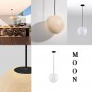 NOVA LUCE - Waterproof pendant lamp Ø30, H:250 cm. 9186714  MOON ⚡ LED E27 ⚡ 1x12W ⚡ 100-240V ⚡ IP65 ✴ White Fiber Resign/Black Canopy&Cable