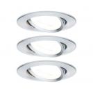 PAULMANN - Луни (3бр.) 93469 LED recessed light 3-Step-Dim Nova basic set pivoting round 84mm 50°⚡GU10 3x6.5W⚡3x460lm⚡230V dimmable ⚡2700K 