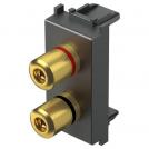 TEM - KM23AT Socket 2x Ø4mm speakers 1M, color Anthracite, Modul