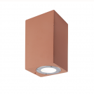ACA LIGHTING - MK0532STC ^SQUARE WALL MOUNTED LUMINAIRE UP-DOWN IP65 2XGU10 TERRACOTTA CEMENT
