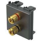 TEM - KM26AT Socket 2x Ø4mm speakers 2M, color Anthracite, Modul