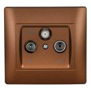 ELMARK - 11686 - ТV+FM+SAT SOCKET COFFEE METALLIC