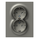 TEM - Socket schuko DOUBLE 16A monoblock color Anthracite Logiq VQ16TIF