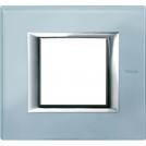 BTICINO - HA4802VZS Rectangular cover plate 2 modules - glass blue evening 