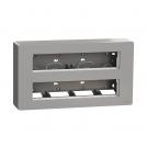 SCHNEIDER ELECTRIC - NU121030 Surface mounting box 2 rows x 10 modules, New Unica, antibacterial, aluminium