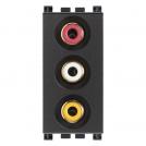 VIMAR - 19335 - Socket with 3 RCA connector grey