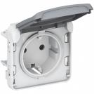 LEGRAND - 0 695 71 Socket outlet Plexo IP55 - German standard - 2P+E screw terminals- modular - grey