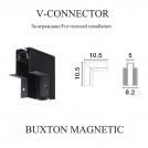 NOVA LUCE - Magnetic Vertical 90° recessed connector L:10.5, W:10.5, H:5 cm.   9252008   BUXTON MAGNETIC  V-CONNECTOR