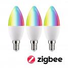 PAULMANN - LED Крушки 3бр.   29152    Standard 230V Smart Home Zigbee 3.0 LED Candle ⚡ E14 ⚡ 3x470lm ⚡ 3x5W ⚡ RGBW+ ⚡ dimmable ✴ Матов 