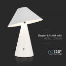 V-TAC - LED Настолна Лампа наклонена 1800mAh Батерия 180 x 240 3 в 1 бяло Тяло SKU: 7947 (4)