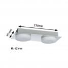 PAULMANN - LED Wall / Ceiling light  70883  DORADUS ⚡ 3000K ⚡ 2x254lm ⚡ 230V ⚡ 2x4.7W ✴ Chrome (1)