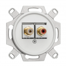 THPG - Cinch connection red/white RCA Ø 7,0 cm Duroplast white 101350