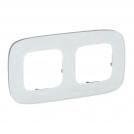 LEGRAND - 7 555 42 Plate Valena Allure - 2 gang - white glass