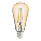 ULTRALUX - LFST82725D LED filament COB лампа крушка, димираща, 8W, E27, 2500K, 220-240V AC, амбър, ST64