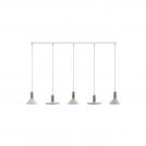 NOWODVORSKI - Hanging lamp 8033 HERMANOS V WHITE/SOLID BRASS • GU10 5 x 10W only LED • IP20