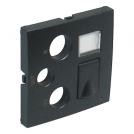 EFAPEL - Face plate for R - TV - SAT - RJ45 / R - TV - SAT - RJ45 - FO multimedia outlets GREY 90770 TIS LOGUS 90
