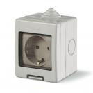 SCAME - COVER FLANGE FOR MODULAR DEV. IP55 68x82x66mm 2 MOD. 1 X 16A GERMAN SOCKET GREY - 136.5122-407