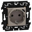 BTICINO - Socket SCHUKO 2P+E 16A+USB type C 1.5A 7.5W with support frame 2M color Stone Light Now YG4141USB