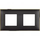 BTICINO - R4802M2BD cover plate - 2+2 horizontal/vertical installation modules - Black gold