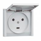 LEGRAND - Socket outlet Plexo - IP44 - 20 A - 2P+E - flush mounting - grey 55703