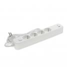 VITO - 4 GANG GROUNDED GROUP SOCKET SCHUKO WITH CHILD PROTECTION UNICO-4 3M 3G1.5 CABLE SWITCH USB WHITE 8002510
