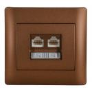 ELMARK - 11716 - COMPUTER SOCKET (DOUBLE) COFFEE METALLIC