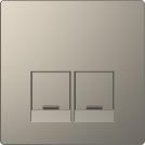 SCHNEIDER ELECTRIC - Cen.pl. 2-gng f. Schneider Electric RJ45-Connctr., nickel metallic, Sys. Design
