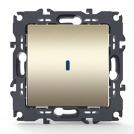 ACA LIGHTING - Девиаторен ключ 10A с LED индикация (ON-OFF) PRIME Шампанско мат 1000111104