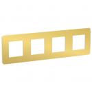 SCHNEIDER ELECTRIC - NU280859 cover frame - 4 gangs - 4 x 2 modules - gold/ white coarse surface