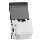 SCHNEIDER ELECTRIC - NU303754TA Контакт шуко с ДЗ+ капак 2P+E 16A, антрацит (1)