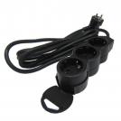 LEGRAND - 695020 Multi-outlet extension - German standard - 3x2P+E - unswitched - 5 m cord - black