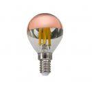 ACA LIGHTING - LED крушка топка обратен рефлектор розово злато FILAMENT димираща E14 5W 2700K 620lm BOVA5WWDIMRG