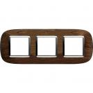 BTICINO - HB4802/3LNC Elliptical cover plate 3х2modules - walnut wood