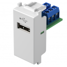 TEM - KM51PW Socket USB A 2.0 for data 1M, color White gloss, Modul
