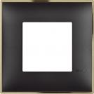 BTICINO - R4802BD cover plate - 2 centered module - Black gold