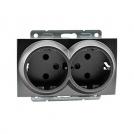 MONO ELECTRIC - MONO ELECTRIC - Dual Outlet DESPINA, 16A, MN-500-002404-120, 2P+E, ANTHRACITE