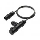 PCE - CEE plug 16A 3p + cable with coupling and cable outlet IP67 (T-Connect) black  94326001