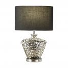 SEARCHLIGHT -  EU4552CC Network Table Lamp - Chrome Cut Out Decorative Base With Black Oval Drum Shade 