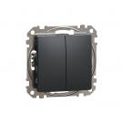 SCHNEIDER ELECTRIC - SDD114105 Sedna Design & Elements - Double One Way switch - 10AX 250V without frame antracite