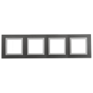 SCHNEIDER ELECTRIC - MGU2.008.858 Unica Basic - cover frame - 4 gang - technical grey/white