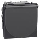 BTICINO - Socket Schuko 2O+E 16A with cover 2M color Graphite Light Now YD4141P