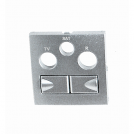 EFAPEL - Face plate for R - TV - SAT multimedia outlets ALUMINIUM 90773 TAL LOGUS 90