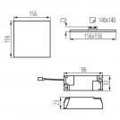 KANLUX - Downlight fitting AREL LED square 14W 4000K 1300lm IP65 120° 29590 (6)