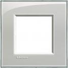 BTICINO - LNA4802KG Square cover plate 2 modules - grey ice