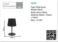 TKLighting - НАСТОЛНА ЛАМПА MAJA 2936 1XE27 ЧЕРНА 1x15W 2936 (1)