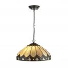 SEARCHLIGHT -  6702-40 Pearl - Tiffany 2lt Pendant Clear/brown/purple 