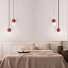 NOVA LUCE - Pendant lamp  Ø8, H:155 cm.   9577019  ZERO ⚡ G9 ⚡ 1x5W ⚡ 100-240V ⚡ IP20 ✴ Opal glass/Red concrete