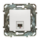 SCHNEIDER ELECTRIC - MGU50.492.18Z Unica - 1 telephone socket w. zamak fixing frame - RJ11 - white