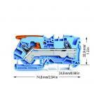 WAGO - Редова клема СИНЯ 6мм2 БЕЗВИНТОВА серия CAGE CLAMP®  2106-1204 (1)